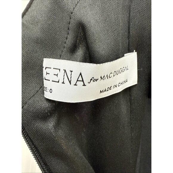 Mac Duggal Size 0 Black Floral 26867 Sequined Mini Cocktail Dress New - Picture 12 of 13